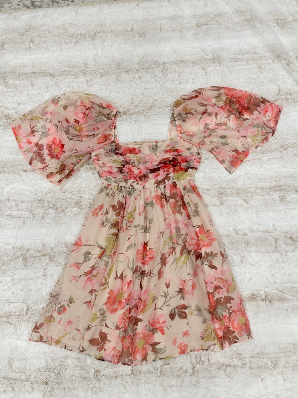 Floral Puff-Sleeve Dress
